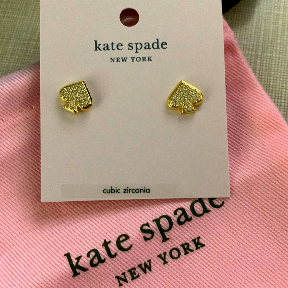 Pretty Kate Spade dainty delicate small spade pave studs